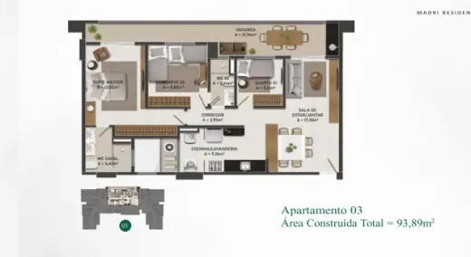Apartamentos novos à venda com  94 e 77 metros no Eusébio- MADRI